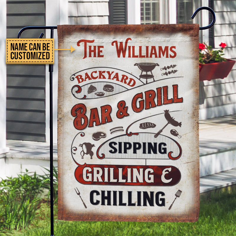 Personalized Grilling Bar And Grill Customized Flag