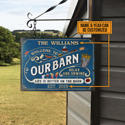 Personalized Grilling Farm Relax And Unwind Custom Classic Metal Sign