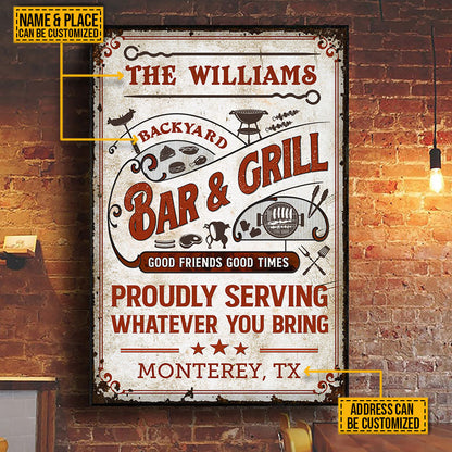 Personalized Grilling Good Friends Proudly Custom Poster