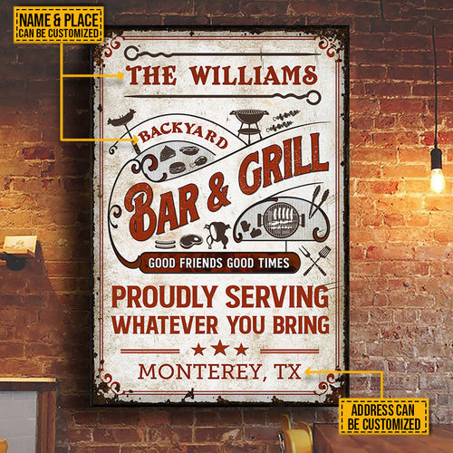Personalized Grilling Good Friends Proudly Custom Poster