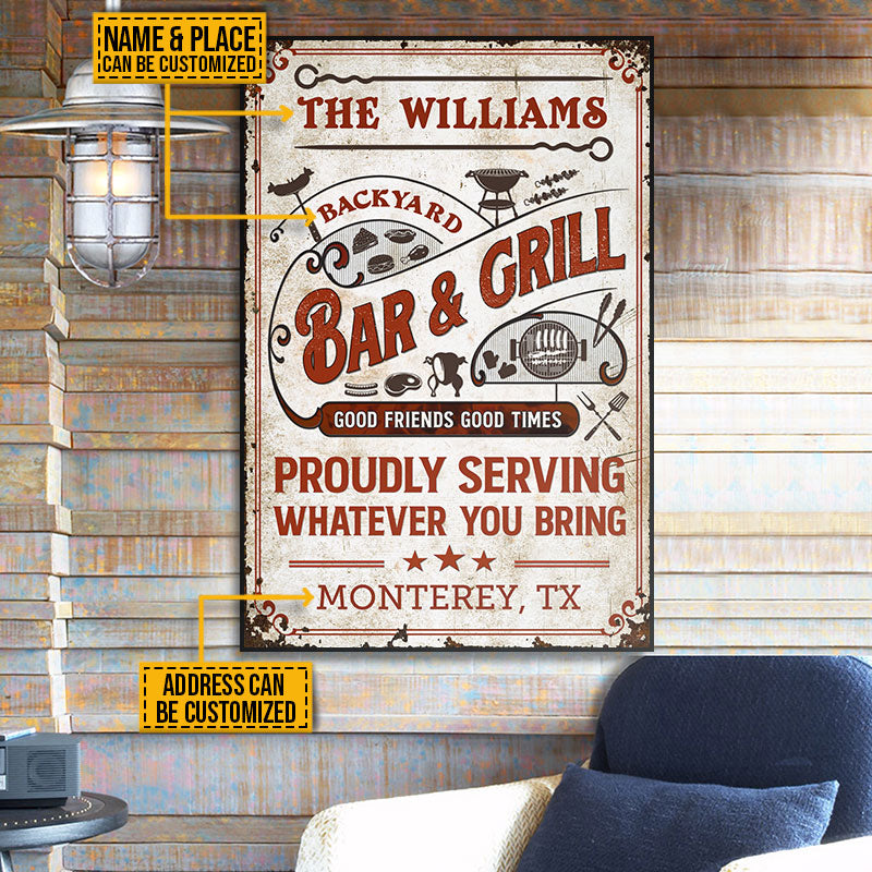 Personalized Grilling Good Friends Proudly Custom Poster