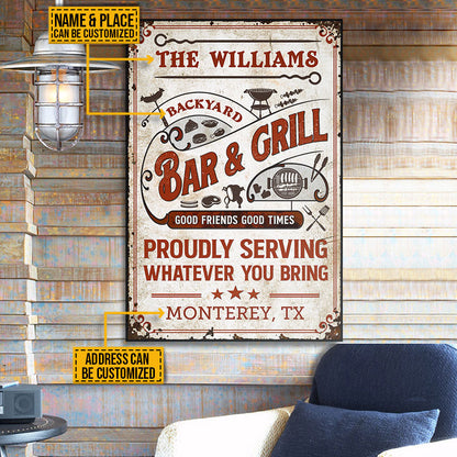 Personalized Grilling Good Friends Proudly Custom Poster