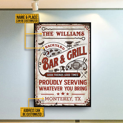 Personalized Grilling Good Friends Proudly Custom Poster