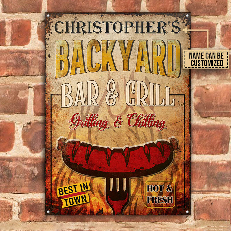 Personalized Grilling Hot And Fresh Customized Classic Metal Signs