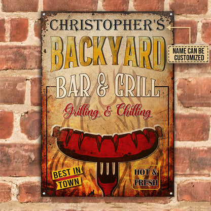 Personalized Grilling Hot And Fresh Customized Classic Metal Signs