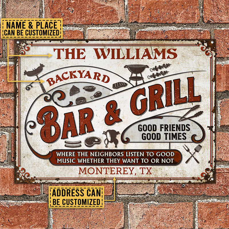 Personalized Grilling Listen To The Good Music Custom Classic Metal Signs