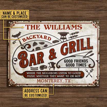 Personalized Grilling Listen To The Good Music Custom Classic Metal Signs