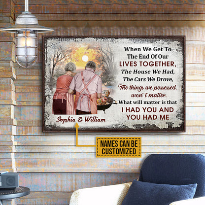 Personalized Grilling Old Couple When We Get Custom Poster