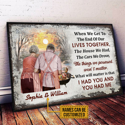 Personalized Grilling Old Couple When We Get Custom Poster