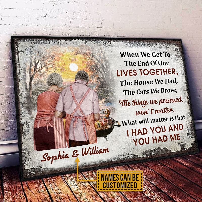 Personalized Grilling Old Couple When We Get Custom Poster