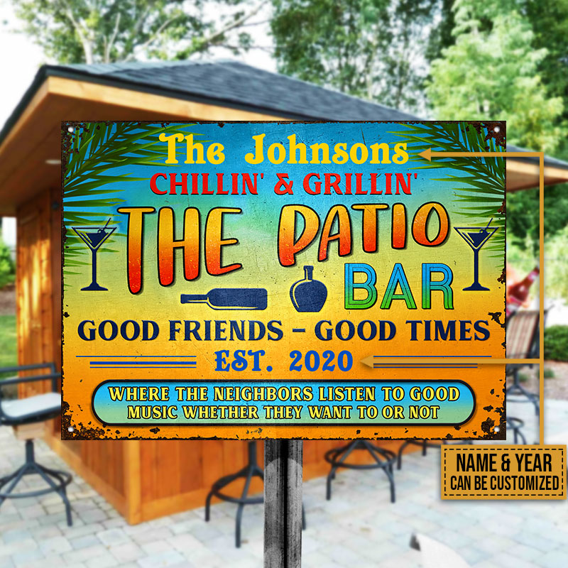 Personalized Grilling Patio Backyard Summer Custom Classic Metal Signs