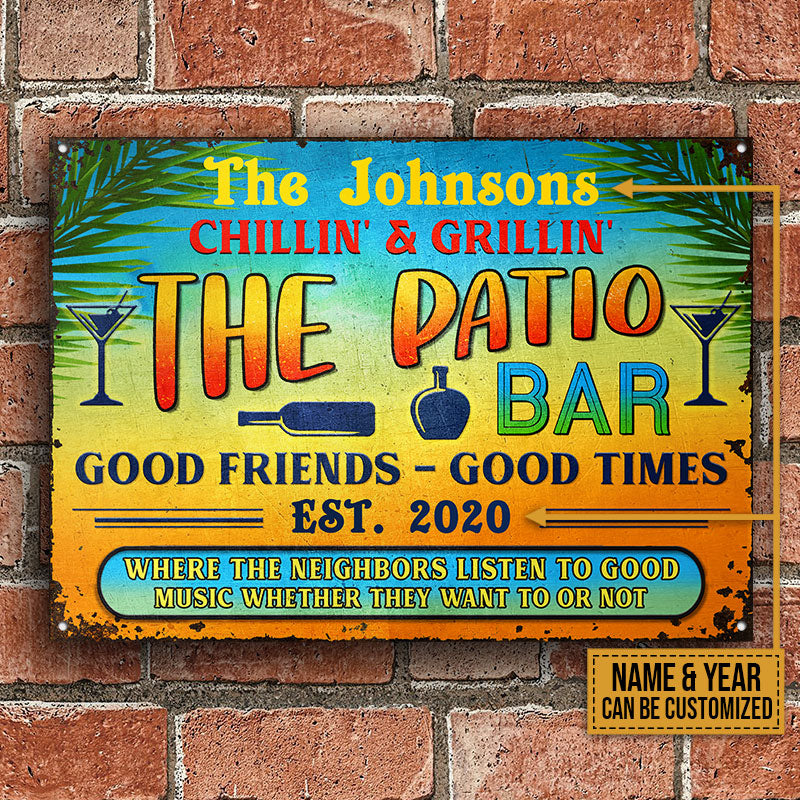 Personalized Grilling Patio Backyard Summer Custom Classic Metal Signs