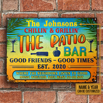 Personalized Grilling Patio Backyard Summer Custom Classic Metal Signs