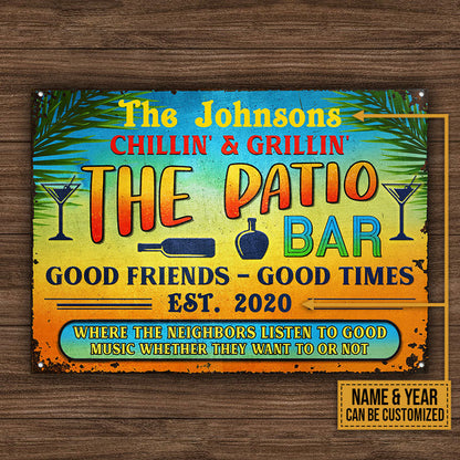 Personalized Grilling Patio Backyard Summer Custom Classic Metal Signs