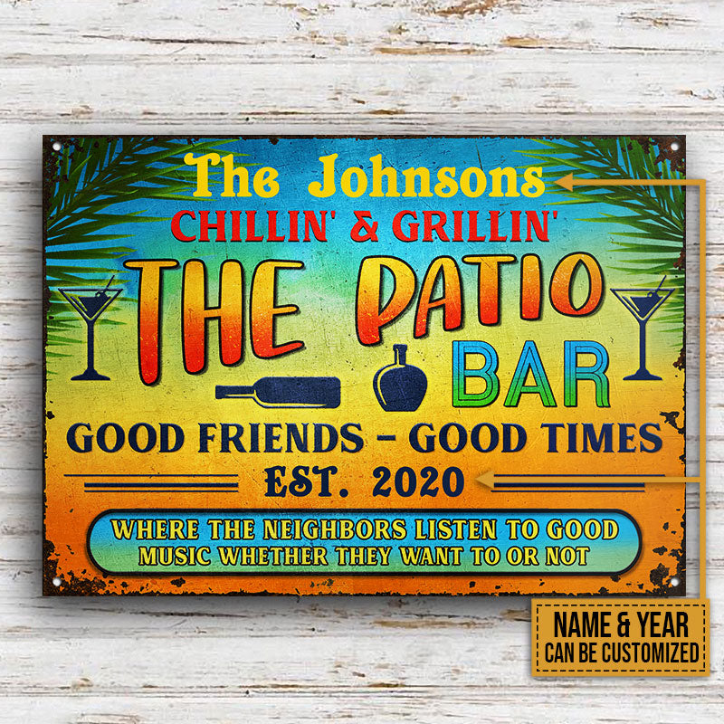 Personalized Grilling Patio Backyard Summer Custom Classic Metal Signs