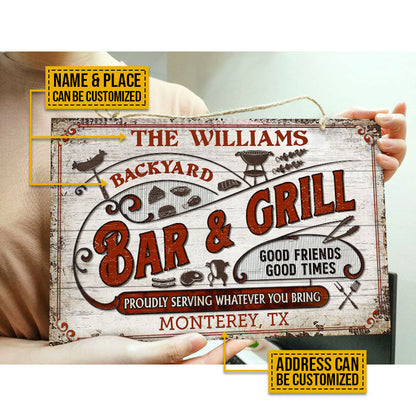 Personalized Grilling Proudly Serving Customized Wood Rectangle Sign