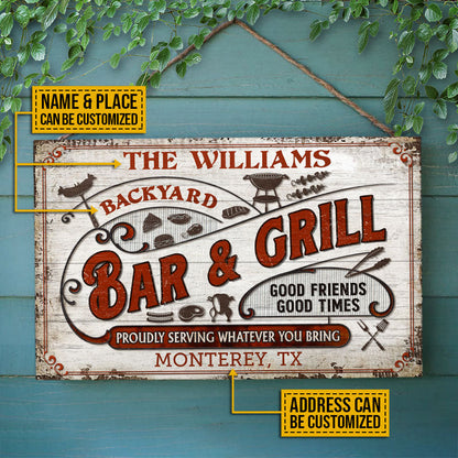 Personalized Grilling Proudly Serving Customized Wood Rectangle Sign