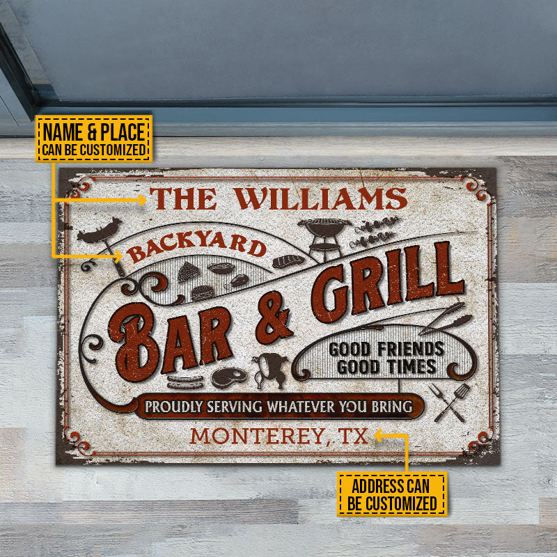 Personalized Grilling Proudly Serving You Bring Custom Doormat
