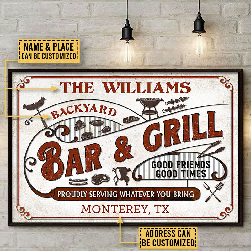 Personalized Grilling Proudly Serving You Bring Customized Poster