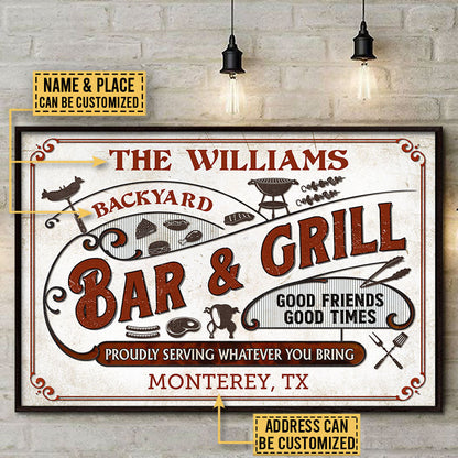 Personalized Grilling Proudly Serving You Bring Customized Poster