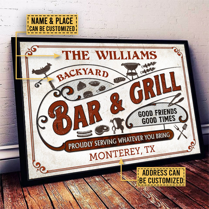 Personalized Grilling Proudly Serving You Bring Customized Poster