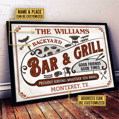 Personalized Grilling Proudly Serving You Bring Customized Poster