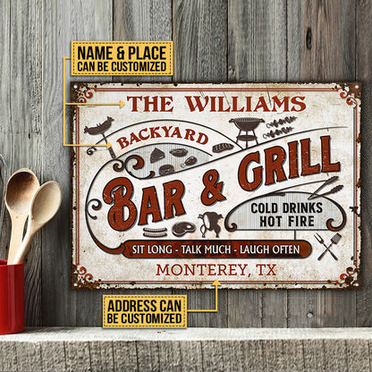 Personalized Grilling Sit Long Talk Much Customized Classic Metal Signs