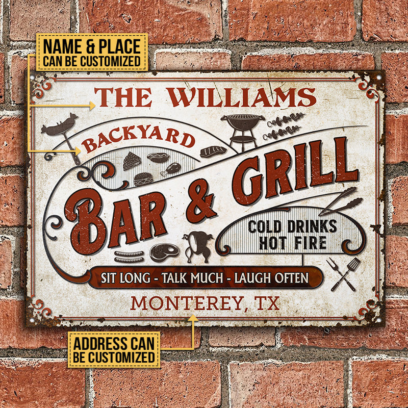 Personalized Grilling Sit Long Talk Much Customized Classic Metal Signs