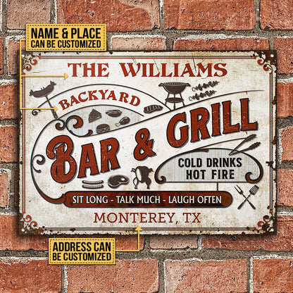 Personalized Grilling Sit Long Talk Much Customized Classic Metal Signs
