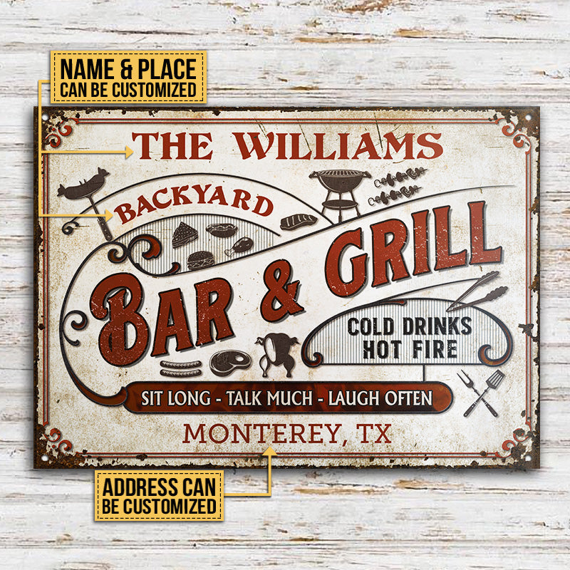 Personalized Grilling Sit Long Talk Much Customized Classic Metal Signs
