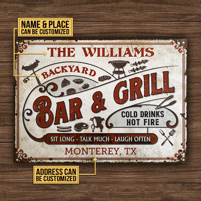 Personalized Grilling Sit Long Talk Much Customized Classic Metal Signs