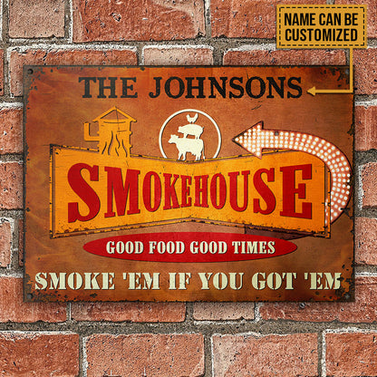 Personalized Grilling Smoke House Custom Classic Metal Sign