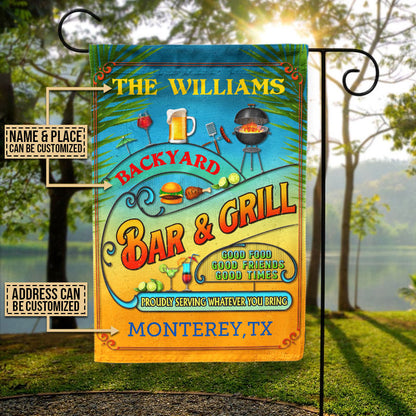 Personalized Grilling Summer Good Food Good Friends Custom Flag