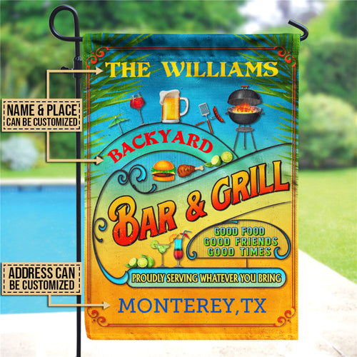 Personalized Grilling Summer Good Food Good Friends Custom Flag