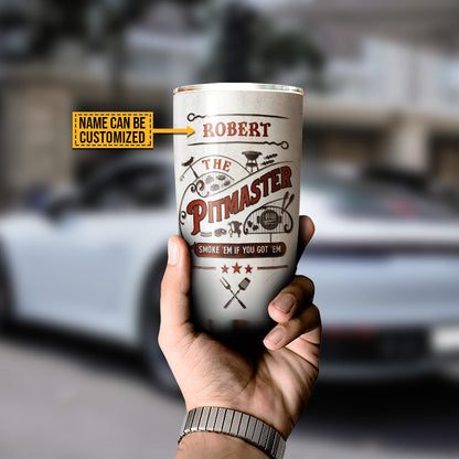 Personalized Grilling The Pitmaster Smoke 'Em Custom Tumbler
