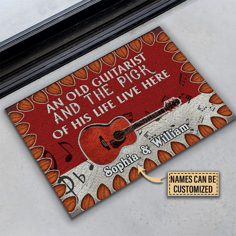 Personalized Guitar Live Here Customized Doormat