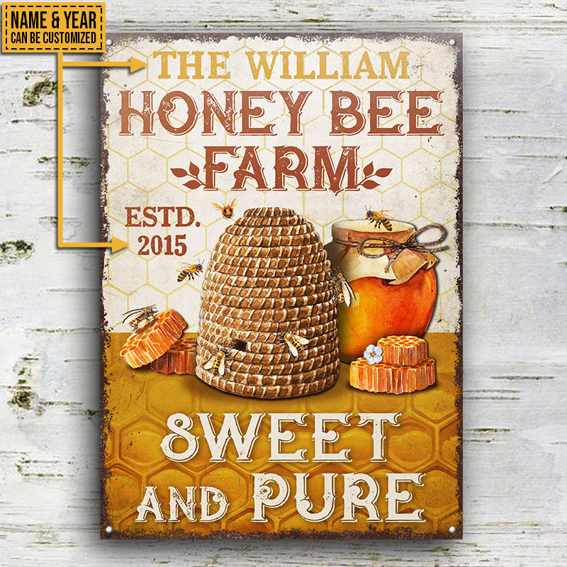 Personalized Honey Bee Farm Sweet Customized Classic Metal Signs