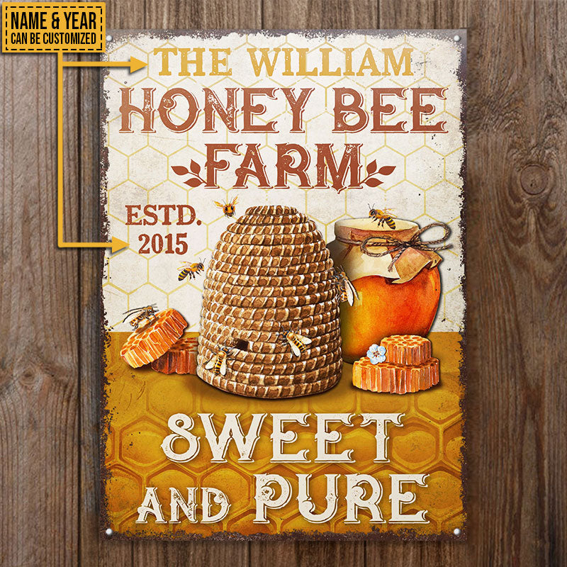 Personalized Honey Bee Farm Sweet Customized Classic Metal Signs