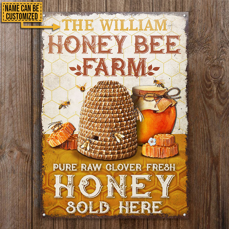 Personalized Honey Bee Sold Here Customized Classic Metal Signs