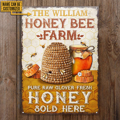 Personalized Honey Bee Sold Here Customized Classic Metal Signs