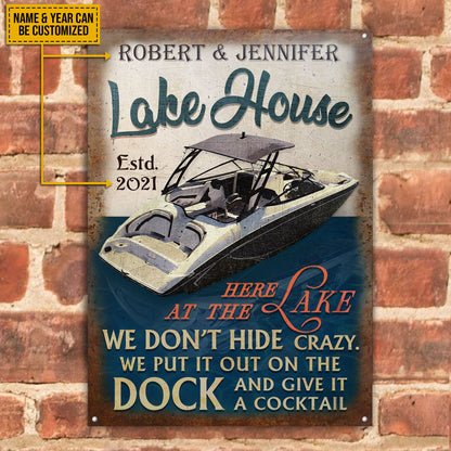 Personalized Jet Boat Lake Crazy Customized Classic Metal Signs