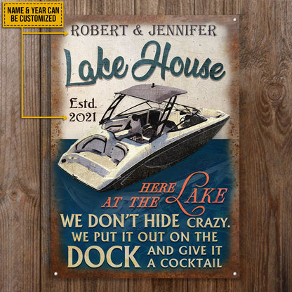 Personalized Jet Boat Lake Crazy Customized Classic Metal Signs