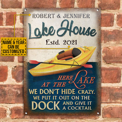 Personalized Kayak Lake Crazy Customized Classic Metal Signs