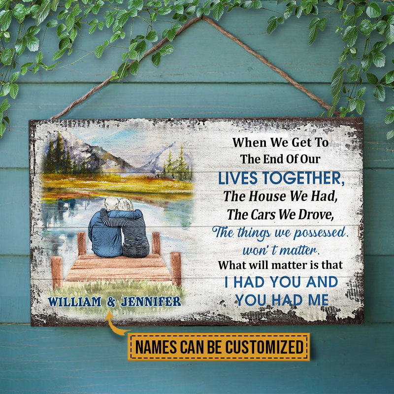 Personalized Lake Get The End Together Custom Wood Rectangle Sign
