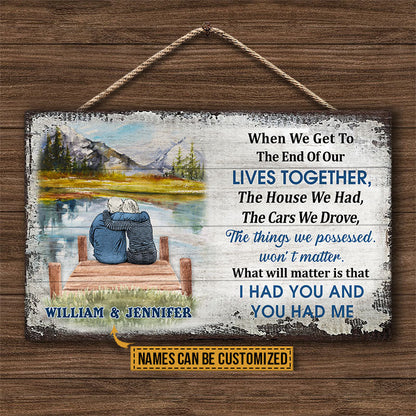 Personalized Lake Get The End Together Custom Wood Rectangle Sign