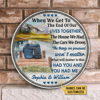 Personalized Lake Get The End Together Custom Wood Circle Sign
