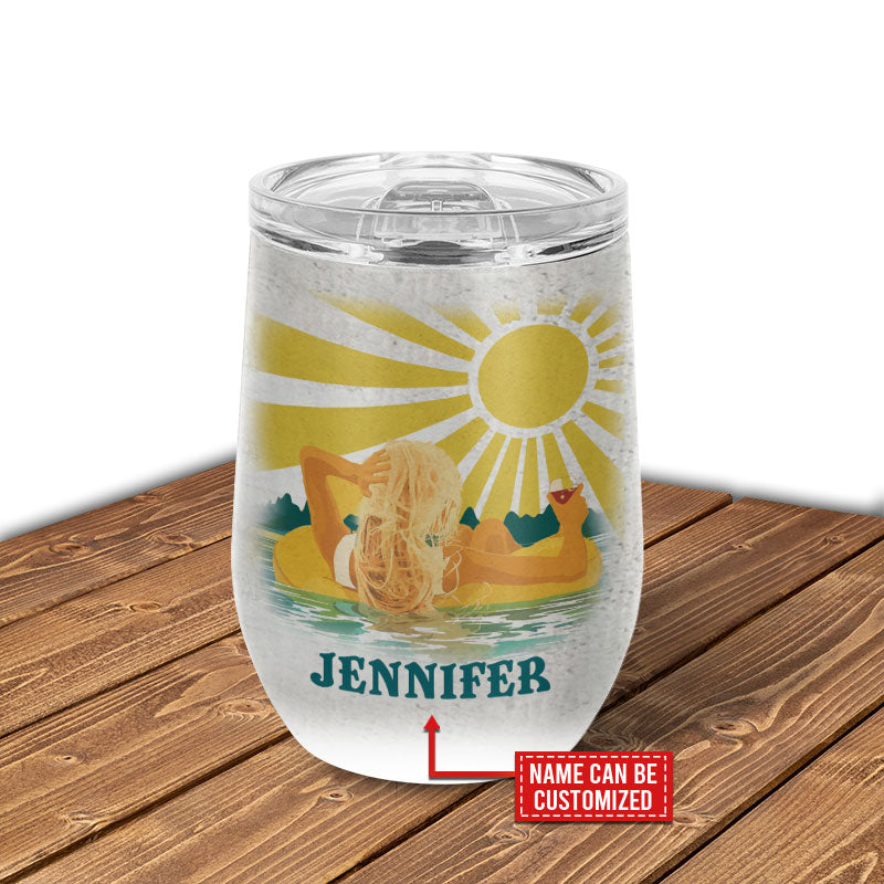 Personalized Lake Happy Hour Custom Wine Tumbler
