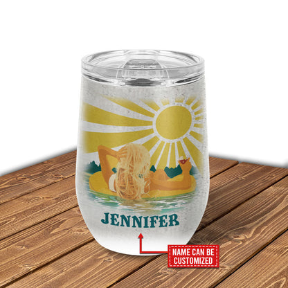 Personalized Lake Happy Hour Custom Wine Tumbler