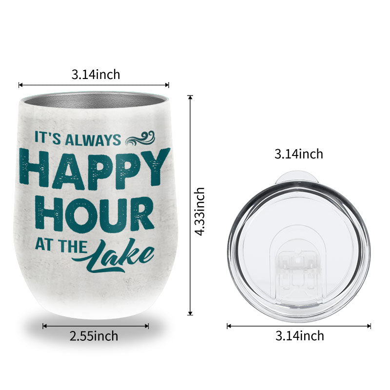 Personalized Lake Happy Hour Custom Wine Tumbler