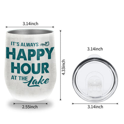 Personalized Lake Happy Hour Custom Wine Tumbler